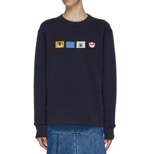Acne Studios Navy Animal Patch Sweatshirt, Size Small